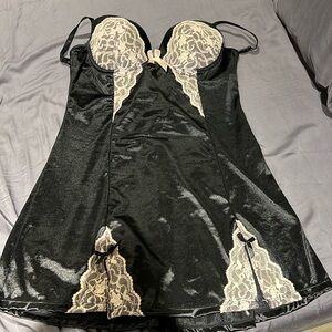 Black Lace Nightie - Excellent Condition L